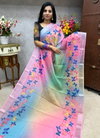 MG 429 Linen Butterfly Printed Sarees Wholesale Price In Surat
